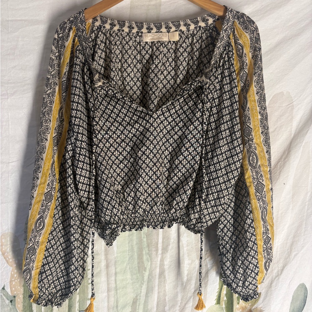 BEACHGOLD Women’s Rayon Long Sleeve Crop Top 🌵 Small